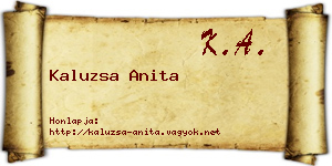 Kaluzsa Anita névjegykártya